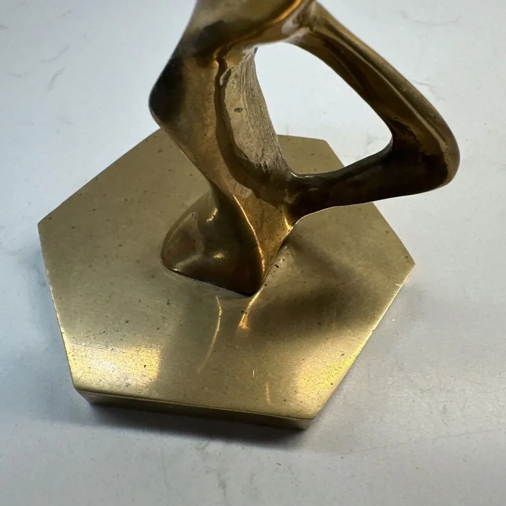 VTG Brass Sculpture Mid Century Abstract Seagull in Flight 4.5